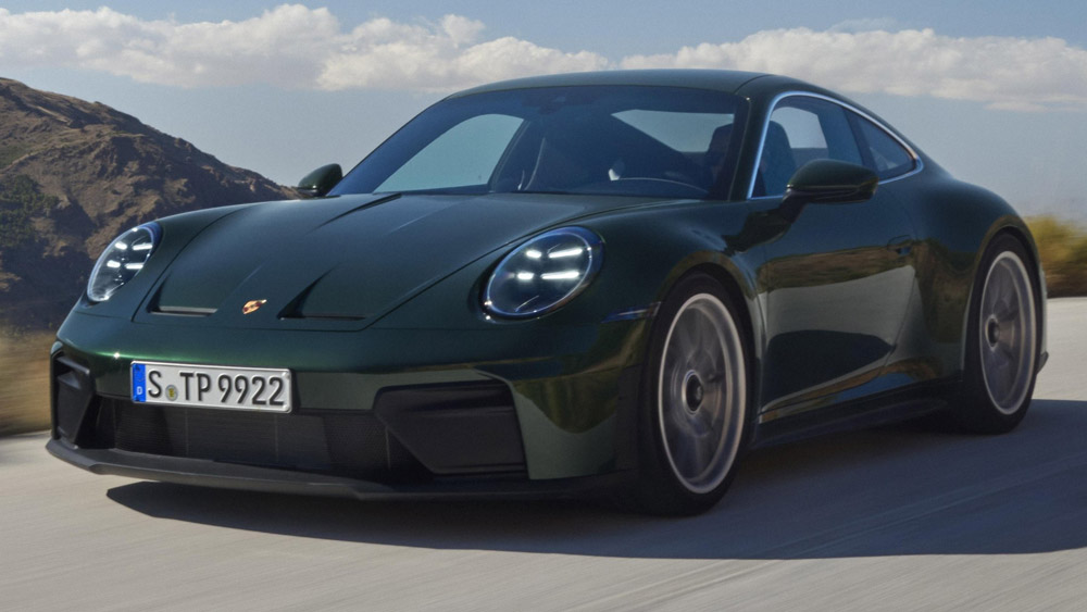Tre Quarti Anteriore di Porsche 911 GT3 di Colore Verde Tre Quarti Anteriore di Porsche 911 GT3 di Colore Verde
